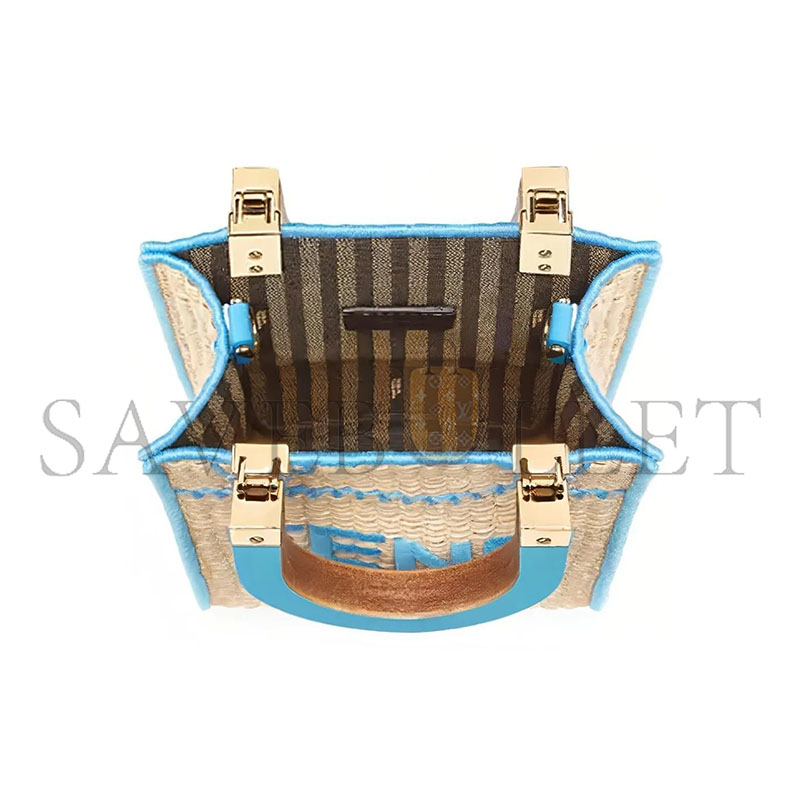 F**di sunshine mini straw & leather tote 8bs051afqpf1elx (18*13*6cm)